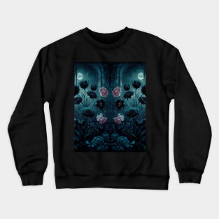 Gothic Dark Enchanted Garden, nature, pastel, floral, occult, mysterious Crewneck Sweatshirt